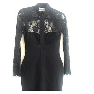 Choker Bandage dress w Lace shoulders